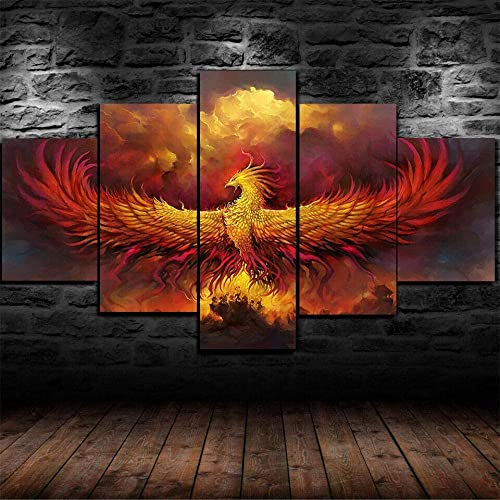 TANOHA Frameless Painting Abstrakter Mythos Phoenix Gott 5 Stücke ...