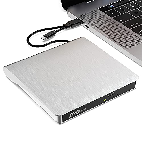 TATEGUARD Externes CD-DVD-Laufwerk mit USB 3.0 2.0 & Typ C-Anschlus...