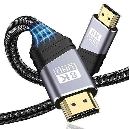 TEFLOTY HDMI 2.1 Kabel 8K - HDMI Kabel Ultra Highspeed 48Gbps 8K@60...