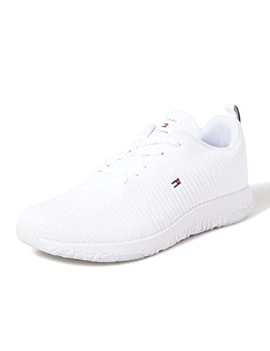 Tommy Hilfiger Herren Sneakers Corporate Knit Rib Runner, Weiß (Wh...