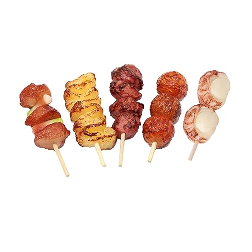 Toyvian 5St Simulierte Grillspieße Mini-Essen Mini-Spielzeug Campi...