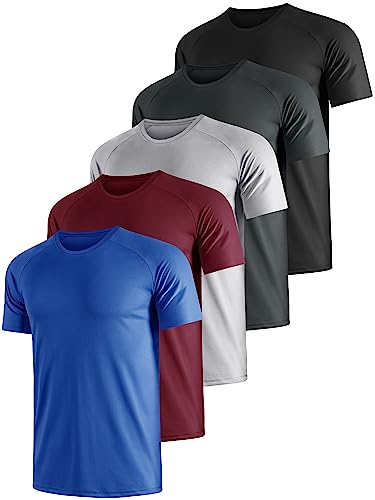 UEEKO 5er Pack Sport Herren Tshirt Set Kurzarm Sporthirt Running He...