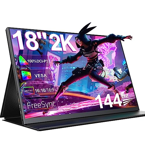 UPERFECT Gaming Monitor 144Hz 18 Zoll Portable Monitor 2K 2560x1600...