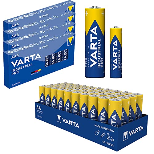 Varta Batterie Set 40 Stk AA Mignon + 40 x AAA Micro Alkaline Indus...