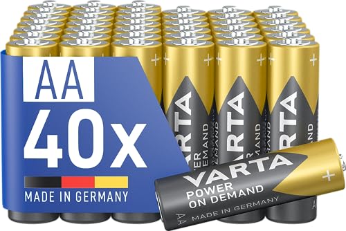 VARTA Batterien AA, 40 Stück, Power on Demand, Alkaline, 1,5V, Vor...