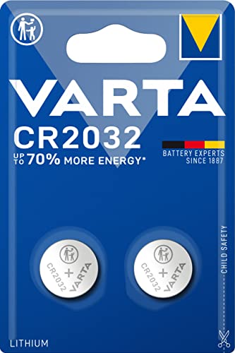 VARTA Batterien Knopfzelle CR2032, 2 Stück, Lithium Coin, 3V, kind...