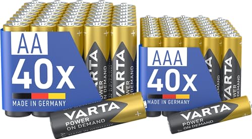 VARTA Batterien Mischpack 80 Stück, AA 40 Stück + AAA 40 Stück, ...