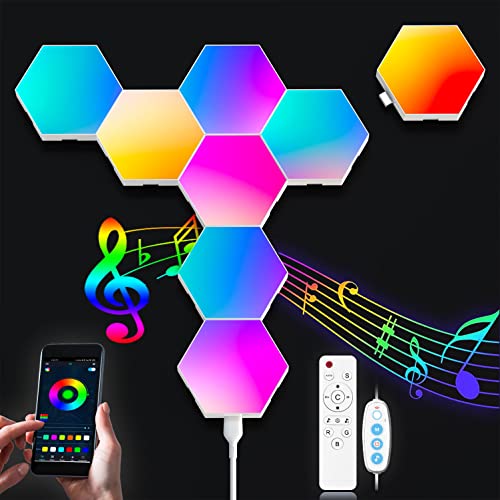 VEIERSIA Hexagon LED panel - 8 Stück RGB Smart LED Sechseck Wand p...