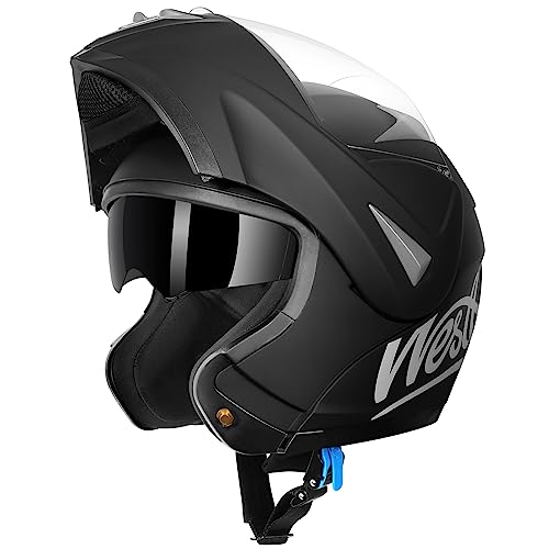 Westt Motorradhelm Herren Damen Integralhelm Klapphelm Flip-up Moto...