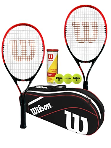 Wilson Federer Tennisschläger im Twin-Set mit Wilson Advantage Sch...