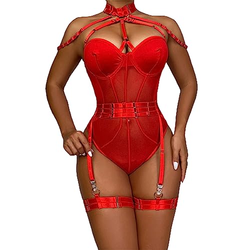 YOMORIO Dessous Damen Sexy Set, Unterwäsche für Frau Bodysuit Lin...