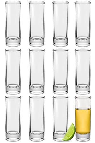 12 Schnapsgläser Hoch aus Glas 5cl - Spülmaschinenfest - Standfes...