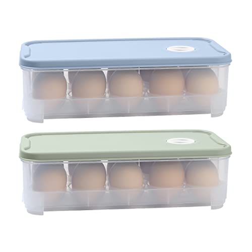 2 Stück Eierbox, Eierbehälter, KühlSchrank Eier Behälter mit De...