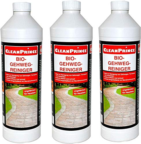 3 x 1 Liter CleanPrince Bio Gehweg Reiniger 1000 ml Terrasse Terras...