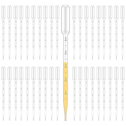 40 Stück Pipetten Plastik, 5ml Pipette, Dropper Pipetten Messpipet...