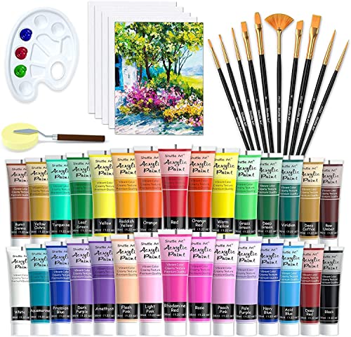 48 teiliges Acrylfarben Set, Shuttle Art 30 Acryl Farben in Tuben(j...