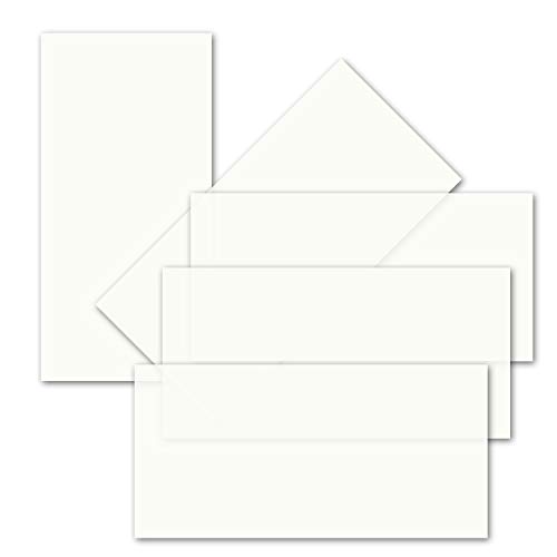 50x ungefalztes einfaches Einlege-Papier für DIN Lang Karten - tra...