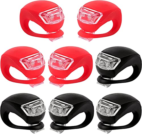 8 Stück Fahrradlicht LINISME Silikon LED Fahrradlicht Set, 8 Pack ...