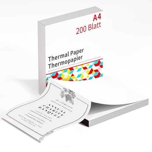 A4 Thermopapier, A4 Thermodrucker papier Kompatibel mit M08F COLORW...