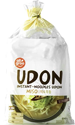 Allgroo Udon Instantnudeln - Miso, Udon Suppe würzig, aromatisch, ...