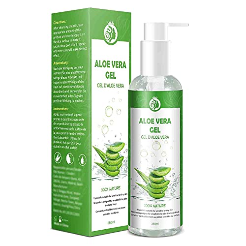 Aloe Vera Gel 100% Pur - für Gesicht Haare Körper - Natürliche, ...