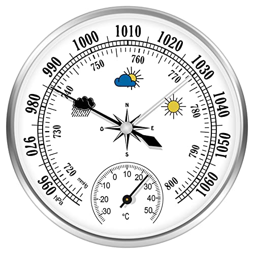 Analoges Barometer mit Thermometer, Außenwetterstationen, Baromete...