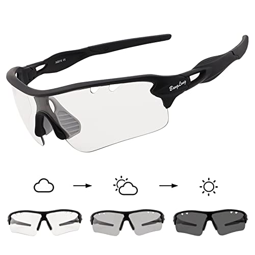 BangLong Fahrradbrille Selbsttönend Sonnenbrille Herren Damen UV40...