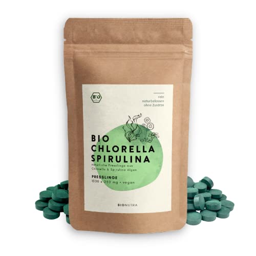 BIONUTRA Chlorella-Spirulina-Presslinge Bio 1000 x 250 mg Tablett...