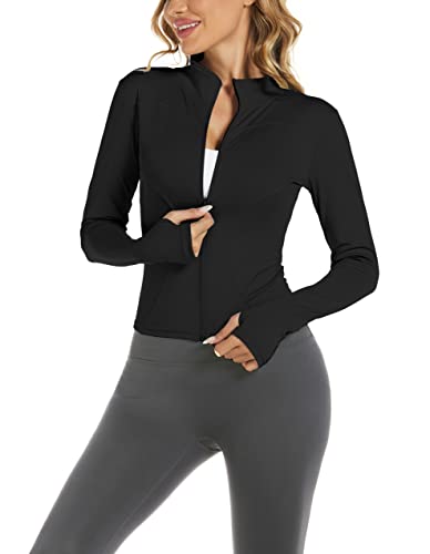 Bkul Laufjacke Damen Atmungsaktive Sportjacke Langarm Running-Jacke...