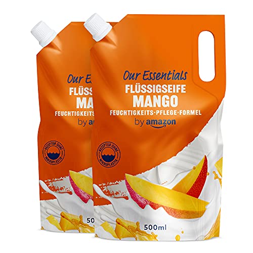 by Amazon Flüssigseife Nachfüllpackung Mango, 500ml (2er-Pack)...