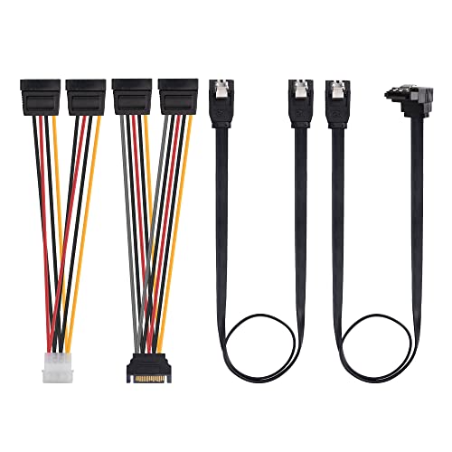 Cable Matters SATA Kabel SET SATA III Datenkabel und SATA Stromkabe...