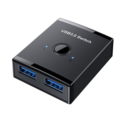 Cablecc KVM USB 3.0 bidirektionaler Schalter, 2 auf 1 PCs Sharing o...