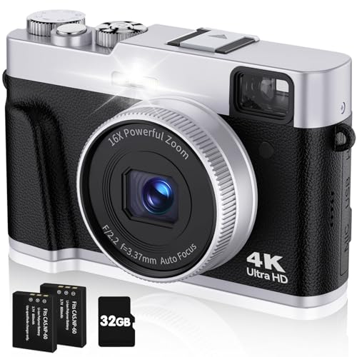 CAMKORY Digitalkamera 4K 48MP Fotokamera Autofokus 32G Karte Optisc...