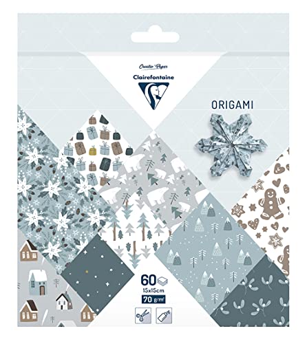 Clairefontaine 95374C - Pack mit 60 Bögen Origamipapier (70 g, 15 ...