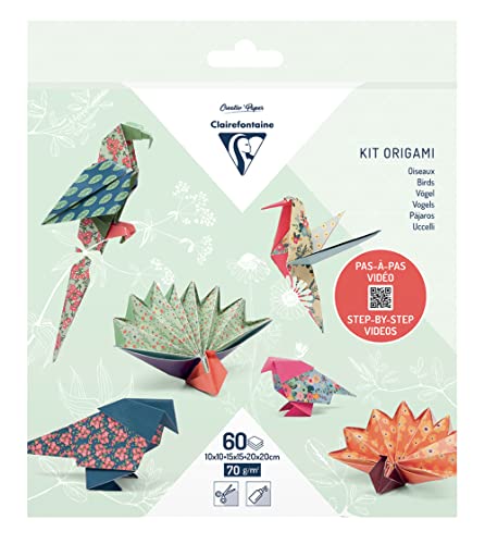 Clairefontaine 95382C - Origami Set mit 60 Blatt 10x10cm - 15x15cm ...