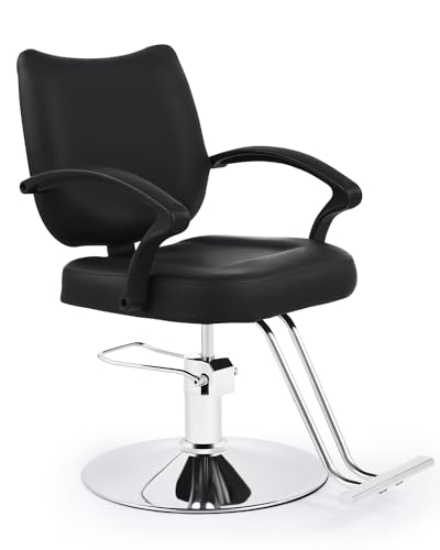 CO-Z Friseurstuhl Schwarz 360°-Drehung Friseursessel 10cm Höhenve...