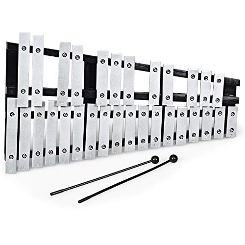 COSTWAY 30 Noten Glockenspiel Xylophon Handpercussion mit Schlägel...