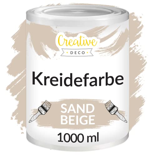 Creative Deco Beige Kreidefarbe für Möbel 1000 ml | Möbellack, M...
