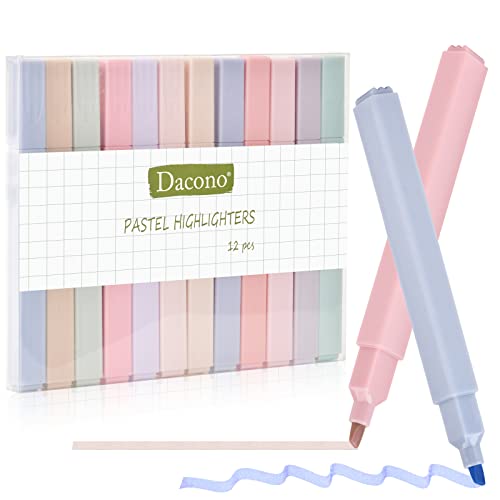 Dacono Ästhetische Textmarker, 12 PC Textmarker Assorted Colors No...