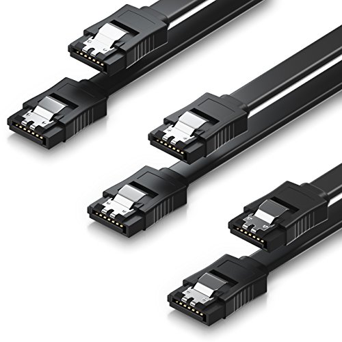 deleyCON 3x 50cm SATA III Kabel im Set S-ATA 3 Datenkabel - HDD SSD...