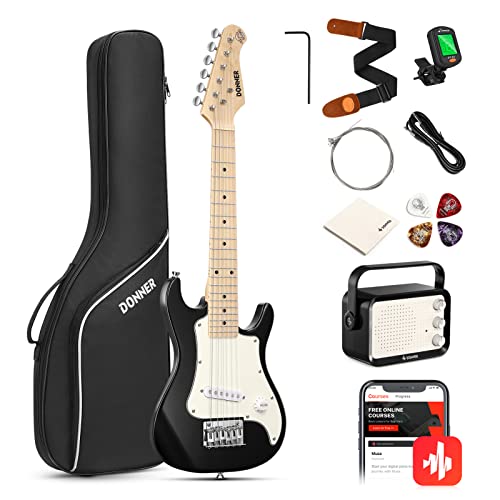 Donner E-Gitarre Set Anfänger Junior Kit ST-Stil 30 Zoll Mini Gita...