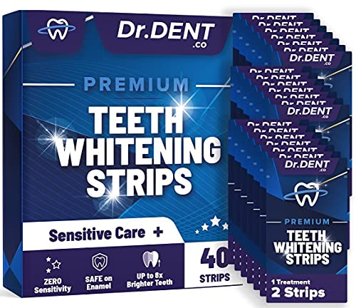 DrDent Premium Zahnweiß-Streifen - 20 Whitening-Sitzungen - Non-Se...