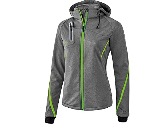 Erima Damen Softshelljacke Function, Grau Melange Green Gecko, 40 E...