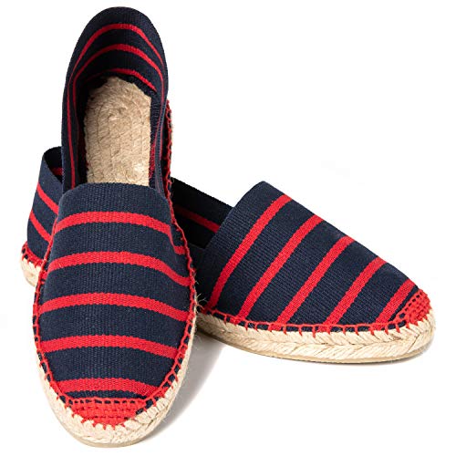 ESPADELLE Klassische Gestreifte Damen Slip-on Espadrilles aus Baumw...