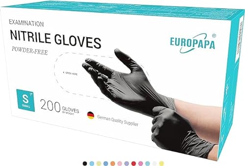 EUROPAPA 200x Einweghandschuhe Nitrilhandschuhe puderfrei Untersu...