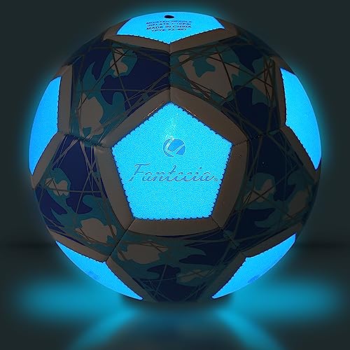 FANTECIA Größe 5 Fußball Leuchten im Dunkeln, Fluoreszenz-Fußba...