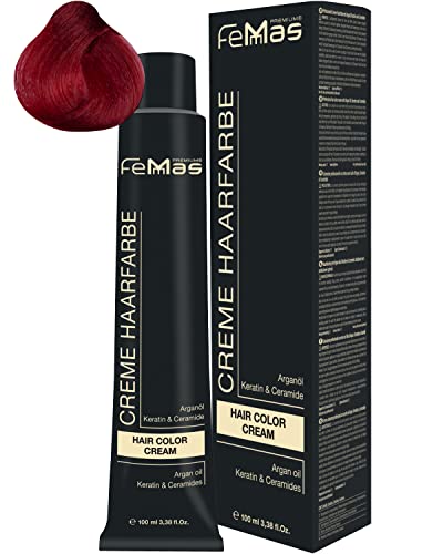 FemMas Haarfarbe Pure & Mix Rot I Professionelle Creme Haarfarbe mi...