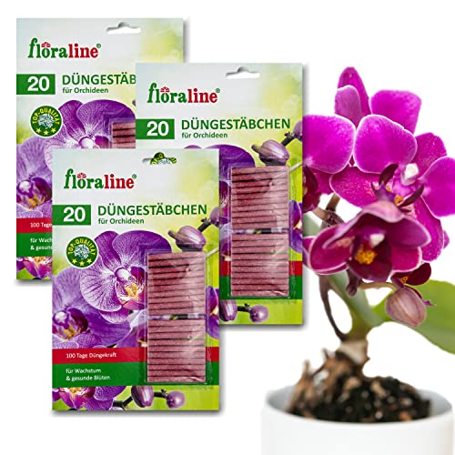 floraline | 60x Orchideen - Düngestäbchen | Orchideen Dünger f...