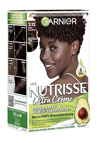 Garnier Nutrisse Crème Cool Browns, dauerhafte Pflege-Haarfarbe, 1...