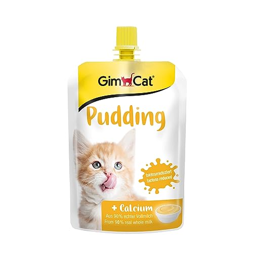GimCat Pudding mit Calcium - Katzensnack aus echter laktosereduzier...